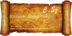 Czitron Szebáld névjegykártya